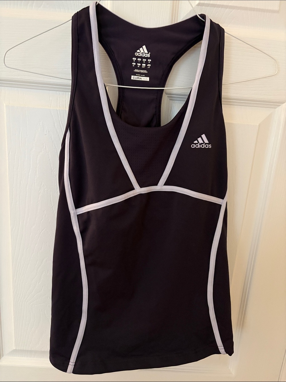 Adidas Racerback Sports Tank with White Piping. Clima 365 sz large